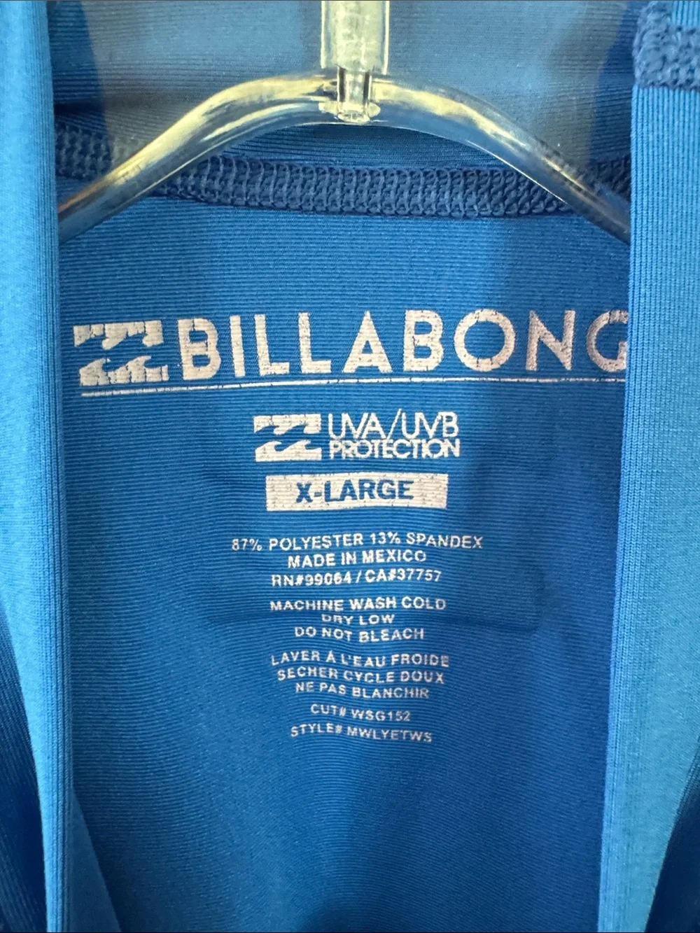 Billabong Bright Blue Short Sleeve Rash Guard with Black Logo